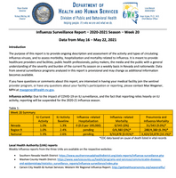 Nevada DHHS Influenza Surveillance Reports (public) screenshot