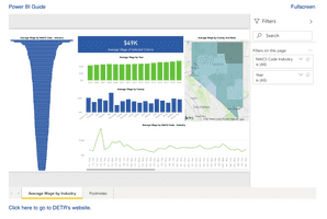 Nevada NPWR Average wage by industry screenshot